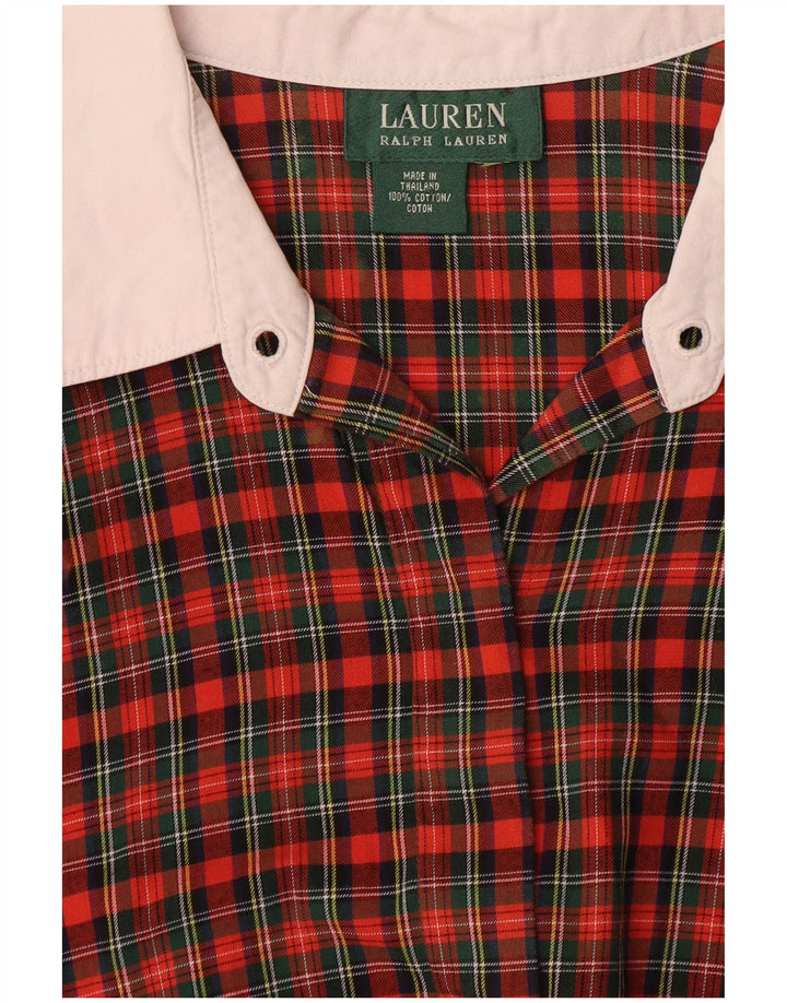 RALPH LAUREN Chemisier Femme UK 18 XL Carreaux Rouges