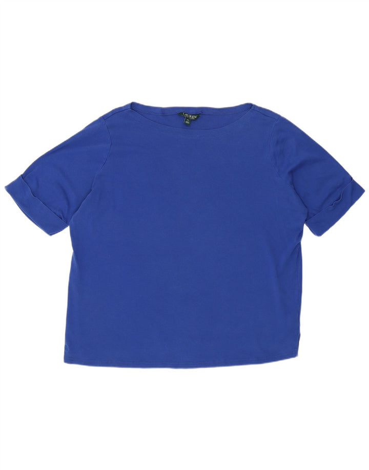 RALPH LAUREN T-Shirt Femme Top UK 22 3XL Bleu Coton