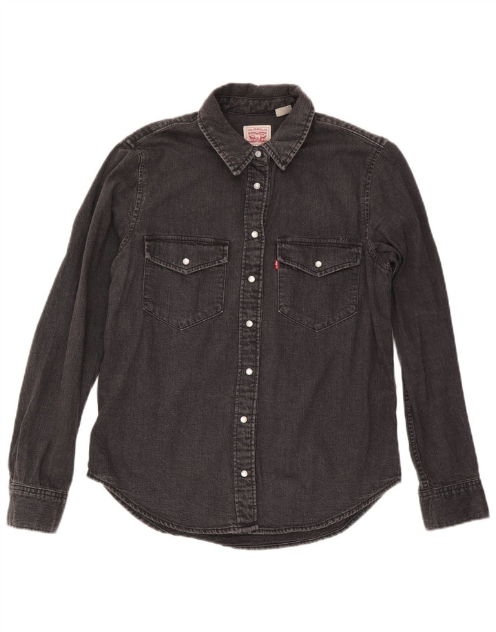 Levi's Chemise en Jean Femme UK 10 Small Noir Coton