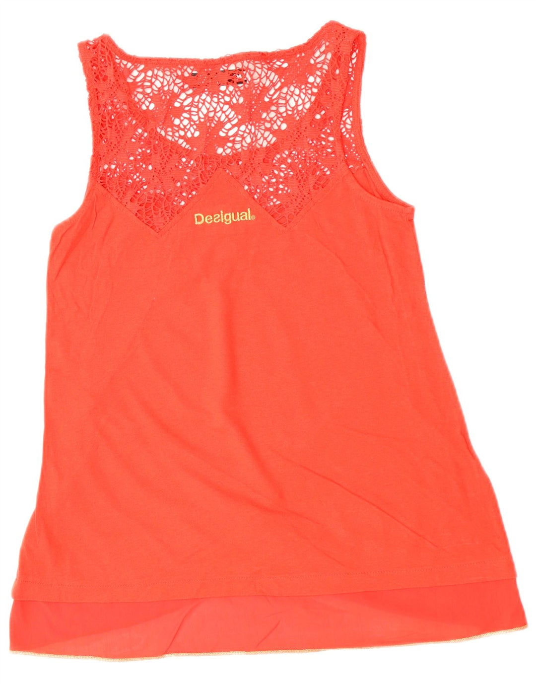 DESIGUAL Chemisier sans manches pour femme UK 10 Petit coton floral rouge