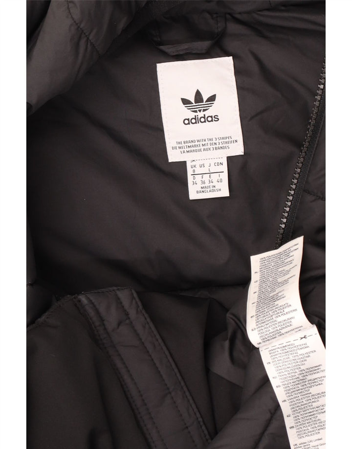 Adidas Veste rembourrée à capuche pour femme UK 8 Small Noir Polyester