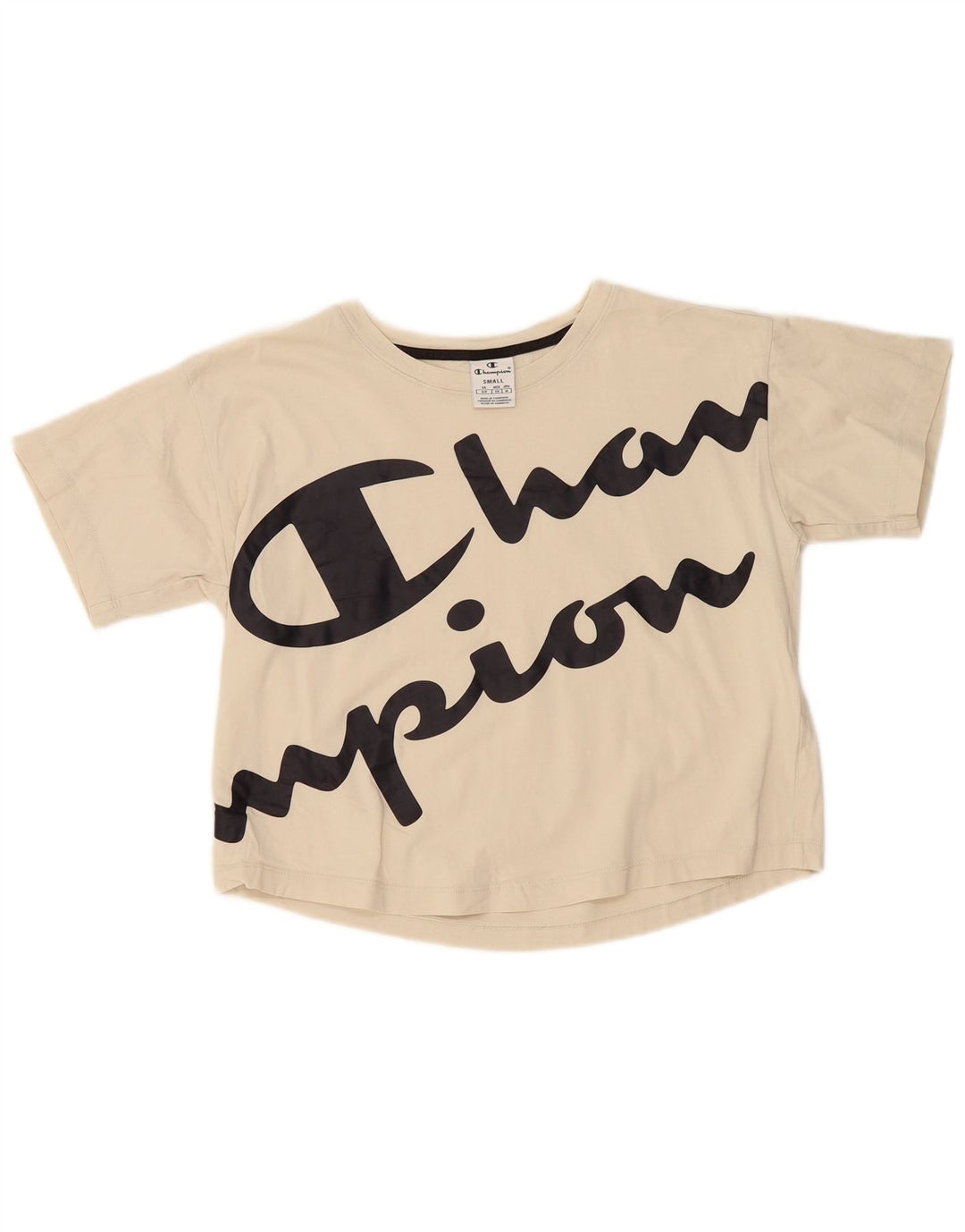 CHAMPION T-shirt court surdimensionné pour femme UK 10 Small Beige