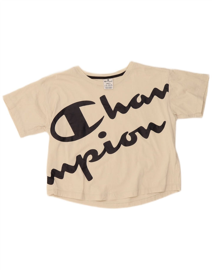 CHAMPION T-shirt court surdimensionné pour femme UK 10 Small Beige