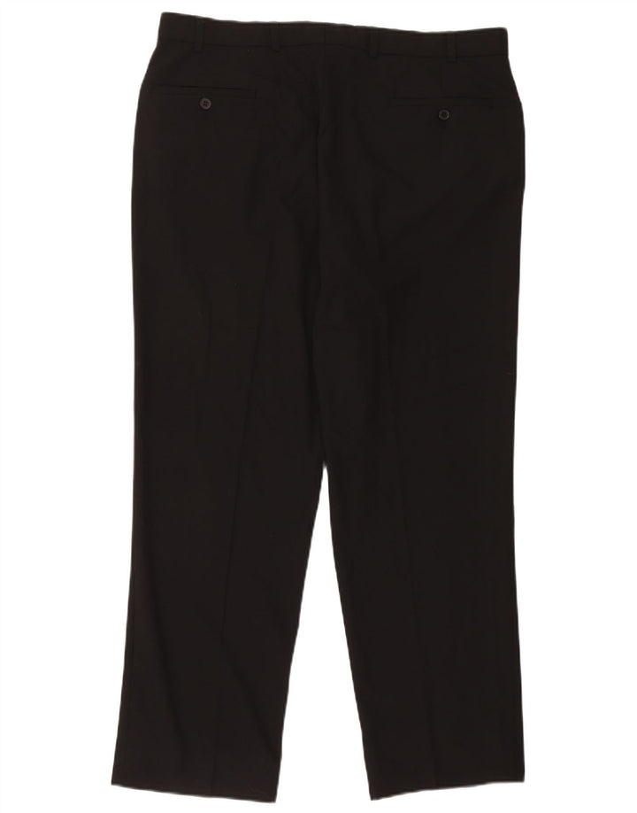 Marks & Spencer Pantalon décontracté droit pour homme W36 L29 Noir Polyester