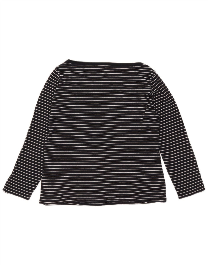 Marks & Spencer Haut à manches longues pour femme UK 16 Large Bleu marine à fines rayures
