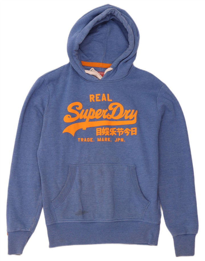 Superdry Pull à Capuche Graphique Homme Bleu Moyen Coton