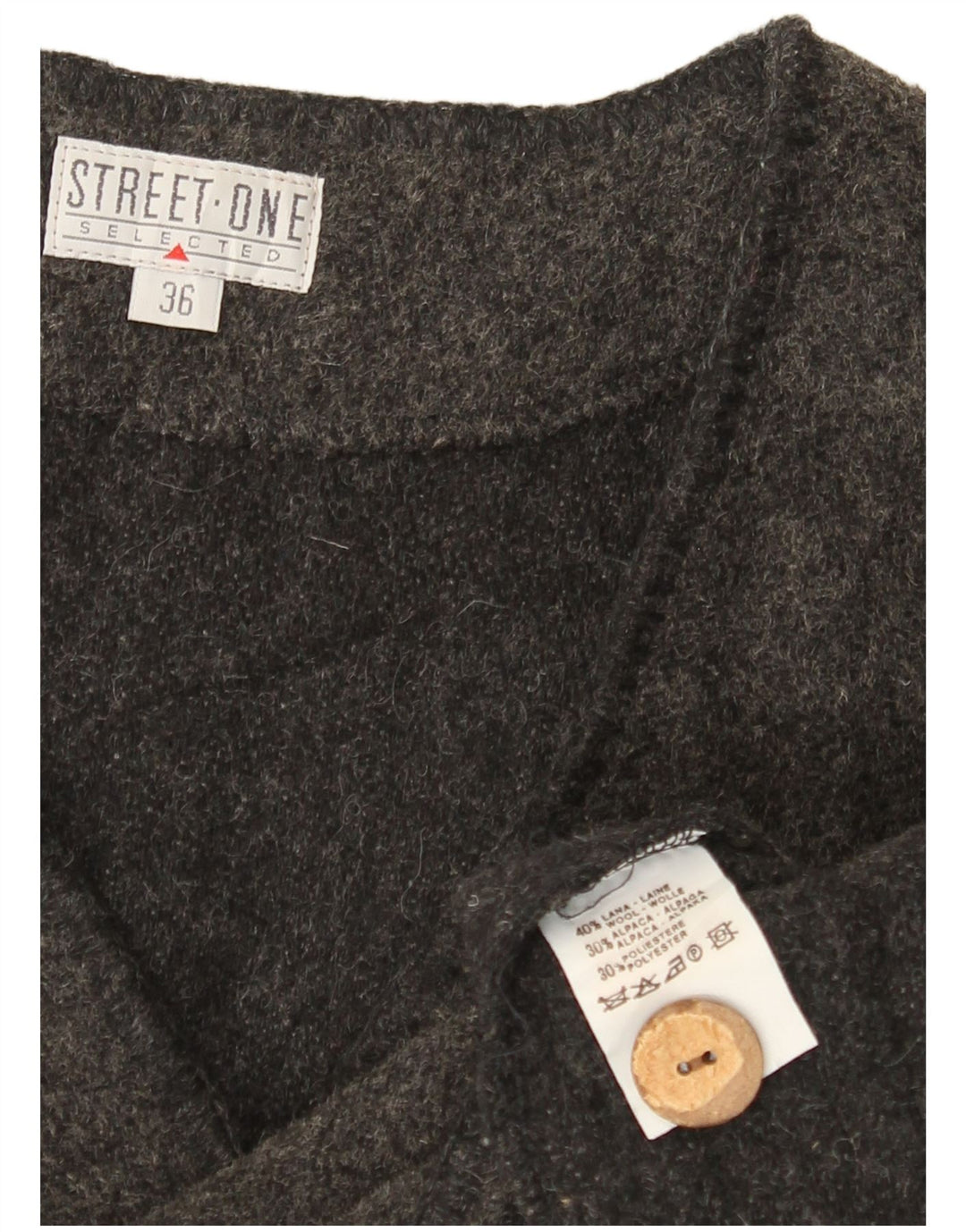 Street One Veste blazer surdimensionnée à 4 boutons pour femme EU 36 Petite laine grise