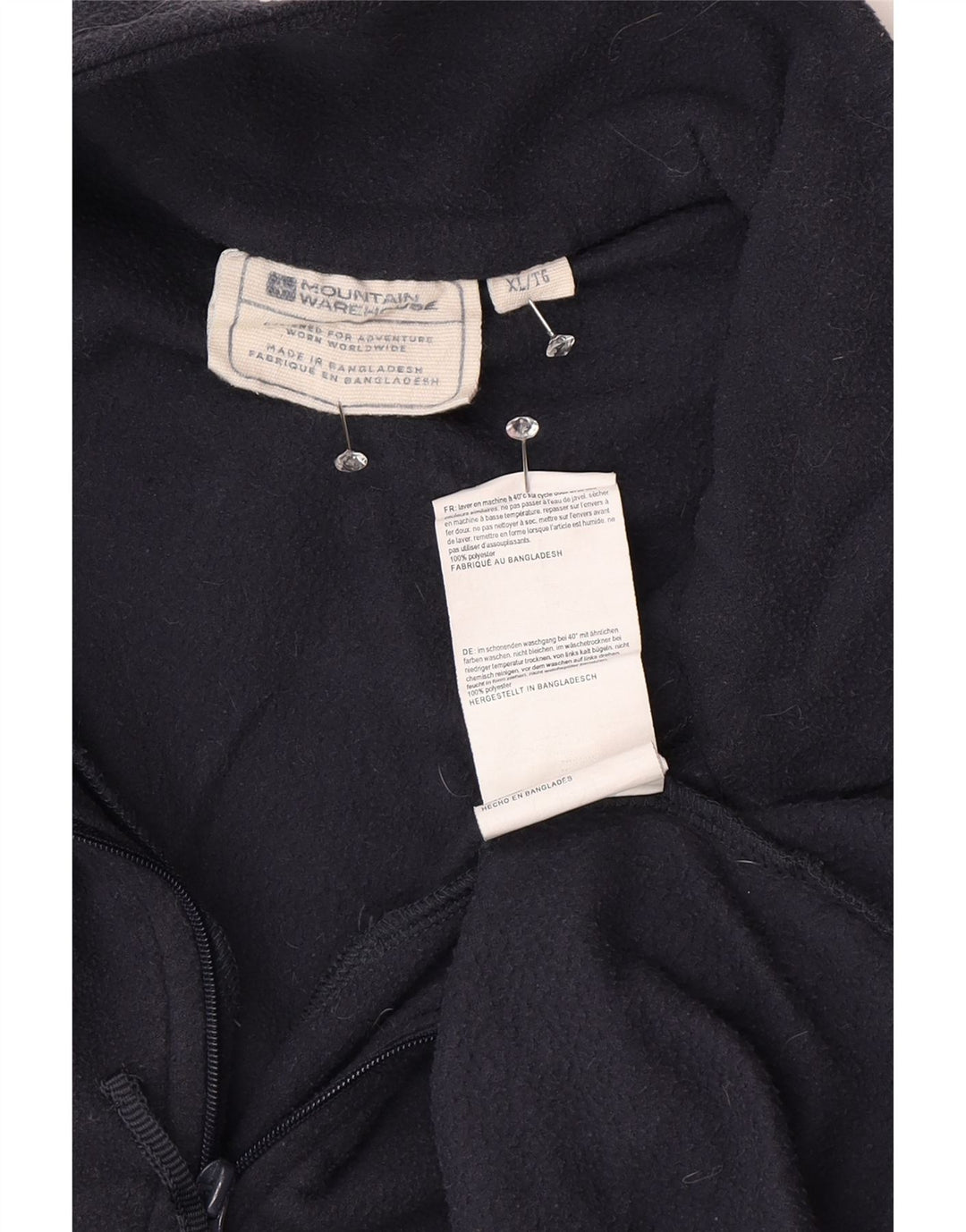 MOUNTAIN WAREHOUSE Pull Polaire Col Zippé Homme XL Bleu Marine Polyester