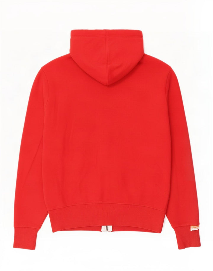 Superdry Pull à capuche zippé en coton rouge moyen |