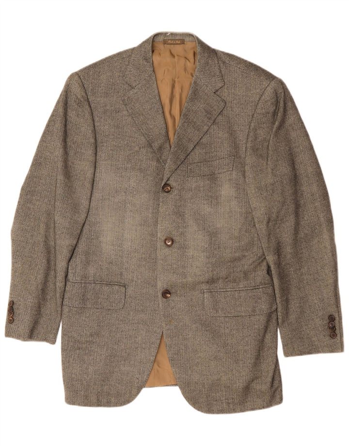 Hugo Boss Veste blazer à 3 boutons pour homme EU 46 Petite soie à chevrons verte