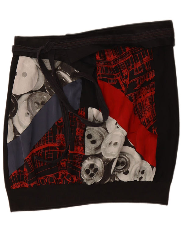 Desigual Mini jupe graphique pour femme EU 42 Large W34 Noir Colourblock