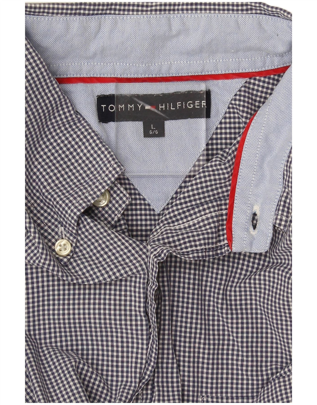 Tommy Hilfiger Chemise Homme Grand Vichy Bleu Marine