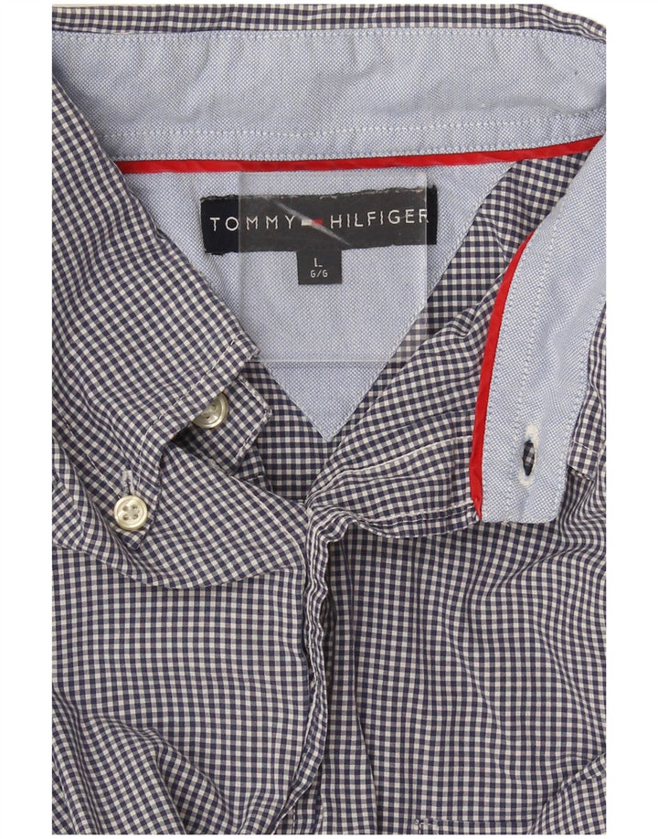 Tommy Hilfiger Chemise Homme Grand Vichy Bleu Marine
