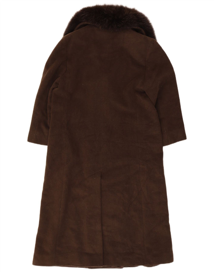 Marella Manteau surdimensionné pour femme UK 10 Petite laine vierge marron