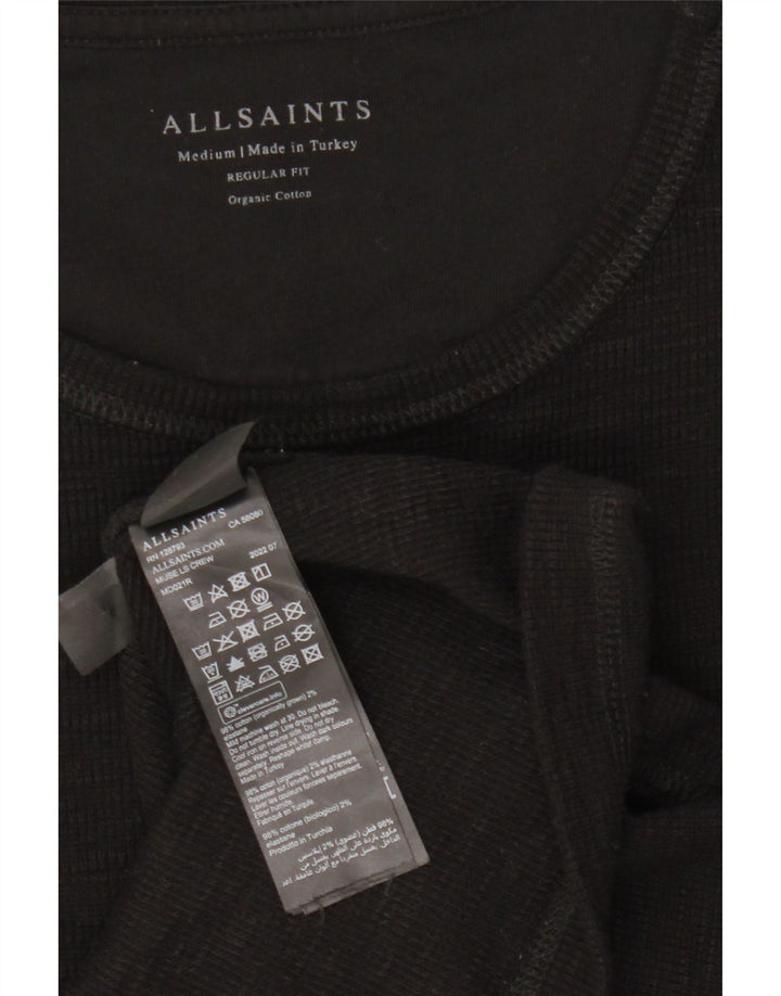 All Saints Haut coupe classique à manches longues en coton noir moyen pour homme