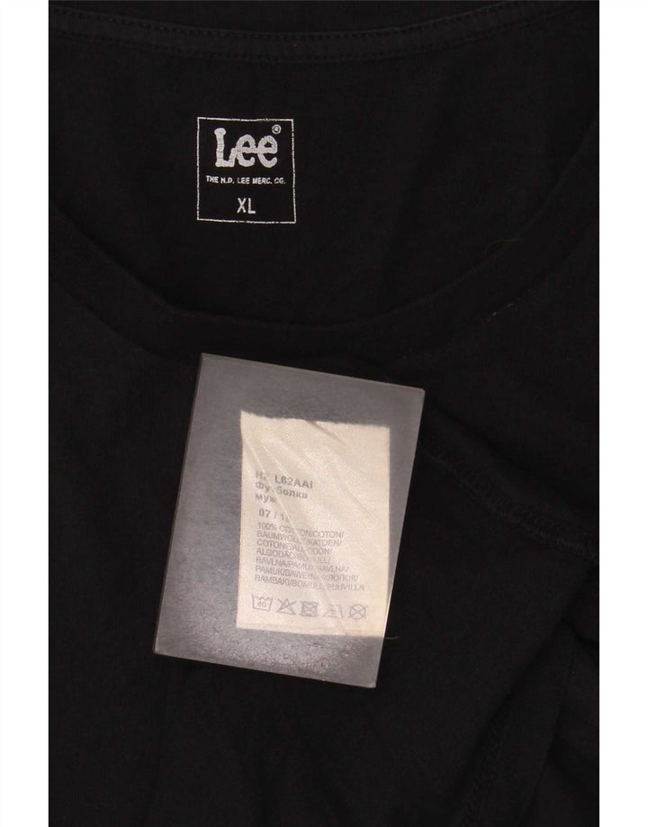 Lee T-Shirt Graphique Homme Top XL Noir Coton