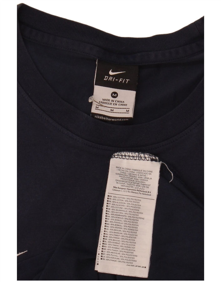 Nike Homme Dri Fit T-Shirt Haut Bleu Marine Moyen Coton