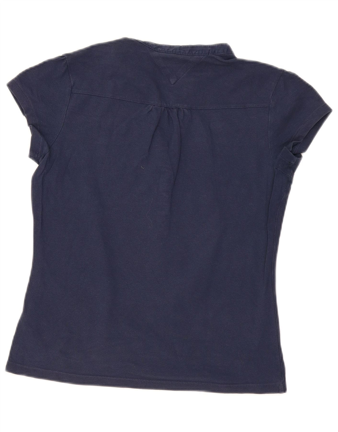 TOMMY HILFIGER Polo Femme UK 12 Bleu Marine Moyen Coton