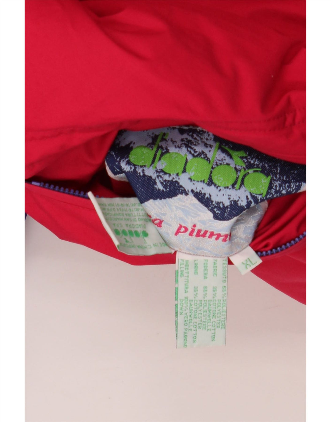 DIADORA Veste matelassée réversible surdimensionnée pour homme UK 42 XL Rouge Polyester