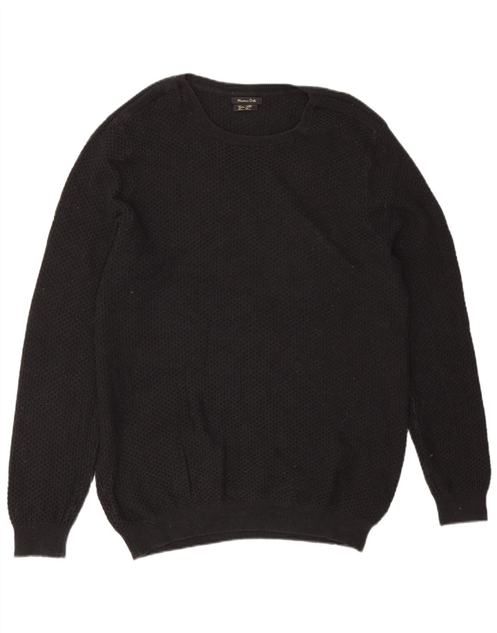 Massimo Dutti Pull à col rond pour homme XL en coton noir