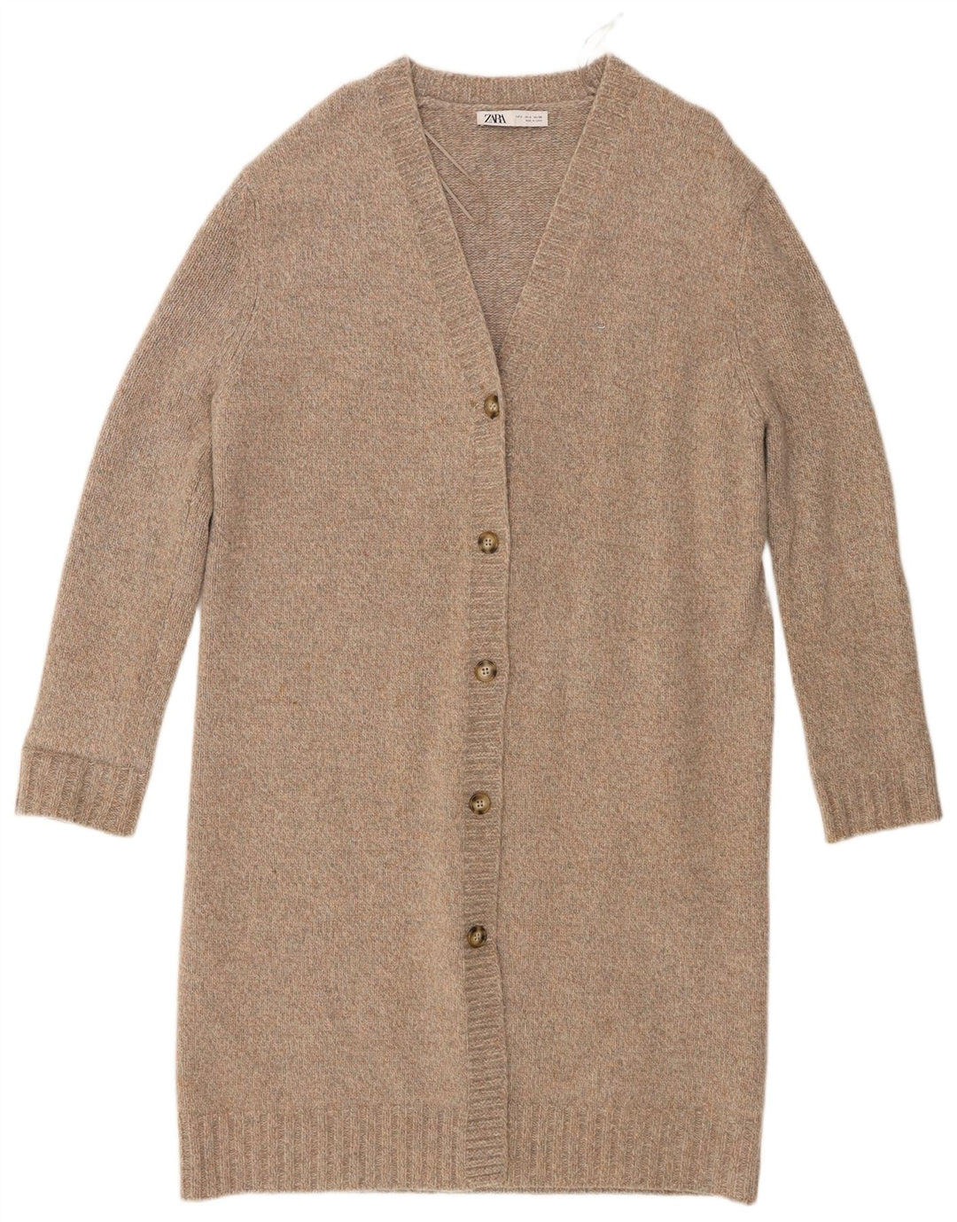 Zara Cardigan long surdimensionné pour femme UK 10 Petite laine grise