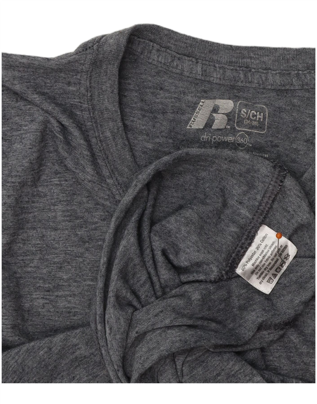 RUSSELL ATHLETIC T-Shirt Homme Haut UK 34/36 Petit Gris Polyester