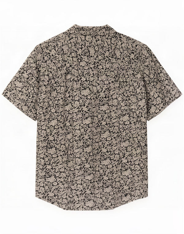 Fabio Inghirami Mens Short Sleeve Shirt XL Black Floral