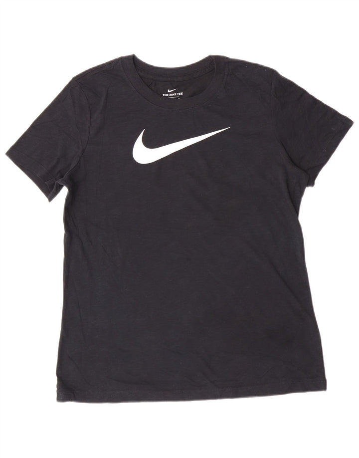 Nike T-shirt graphique Dri Fit pour femme en coton moucheté noir moyen UK 14