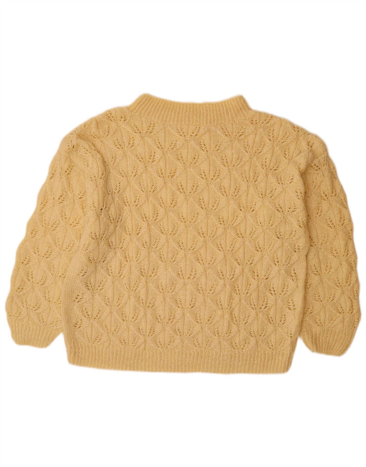 VINTAGE Pull col roulé femme UK 14 Grand Beige