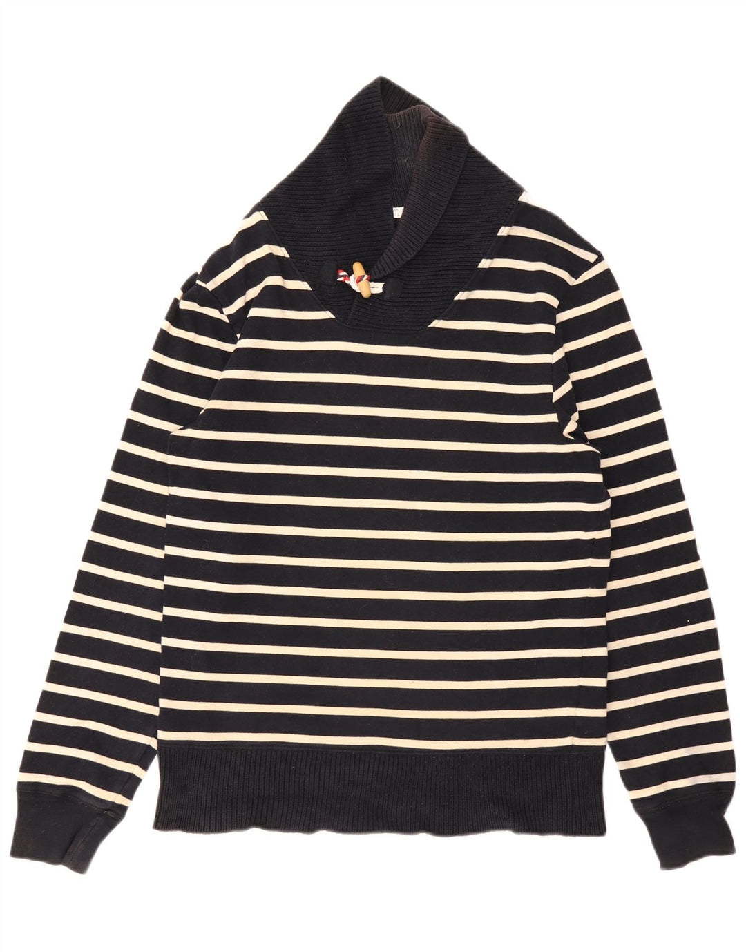 Zara Pull à col châle pour homme Bleu marine rayé