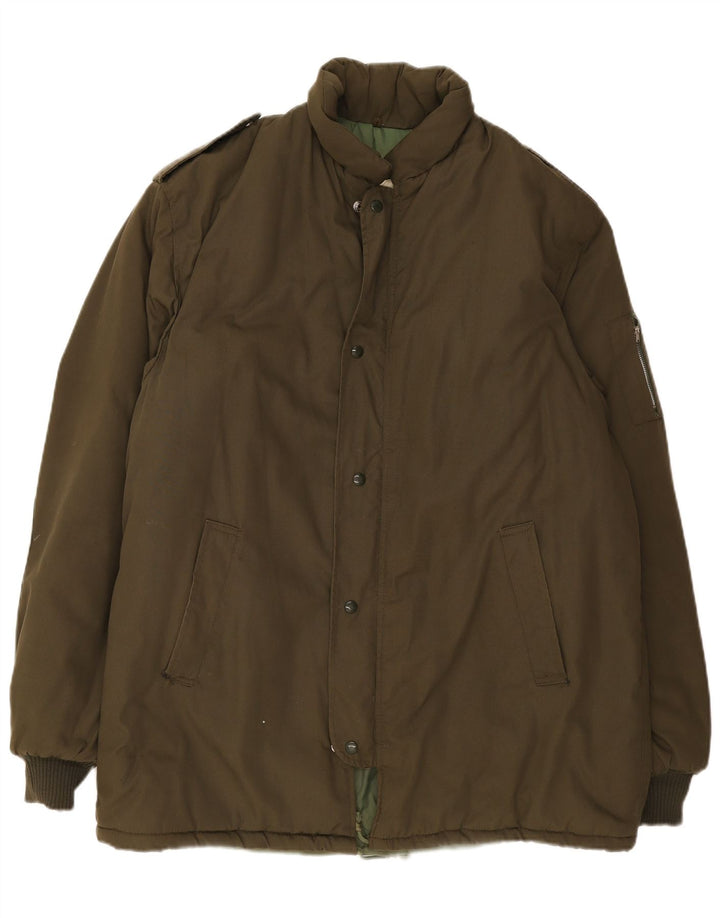 WHISTLE Mens Military Padded Jacket UK 42 XL Khaki