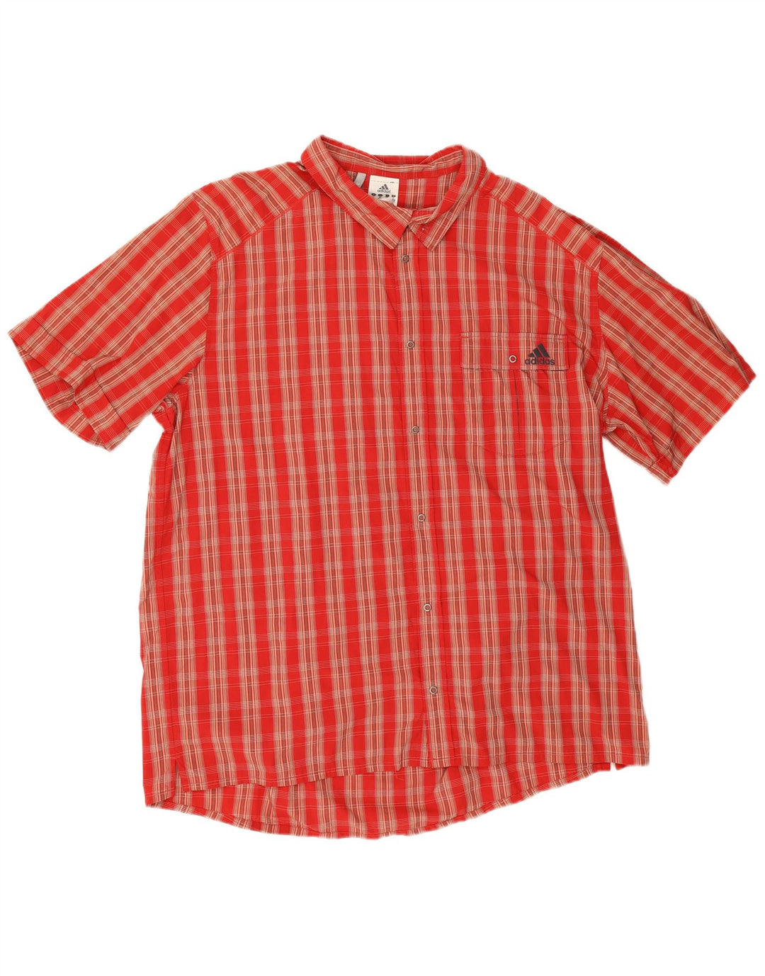 Adidas Chemise à manches courtes Climalite pour homme 2XL Rouge à carreaux en polyamide