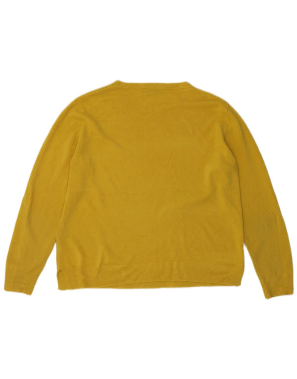Marks & Spencer Pull ras du cou pour femme UK 16 Grand jaune acrylique