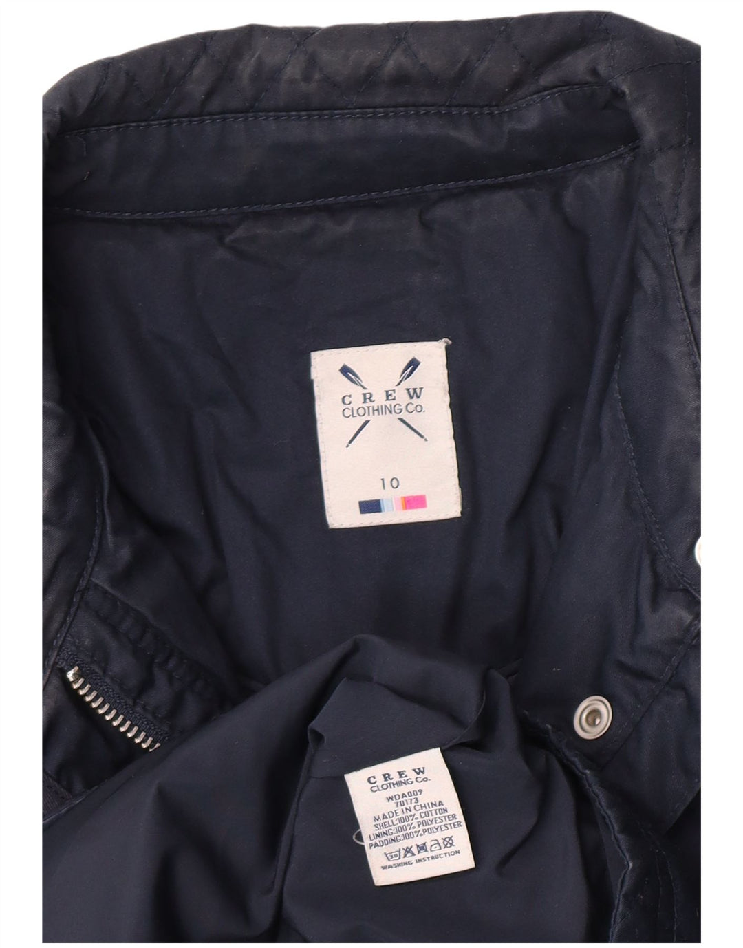 Crew Clothing Veste matelassée coupe régulière pour femme UK 10 Small Bleu marine