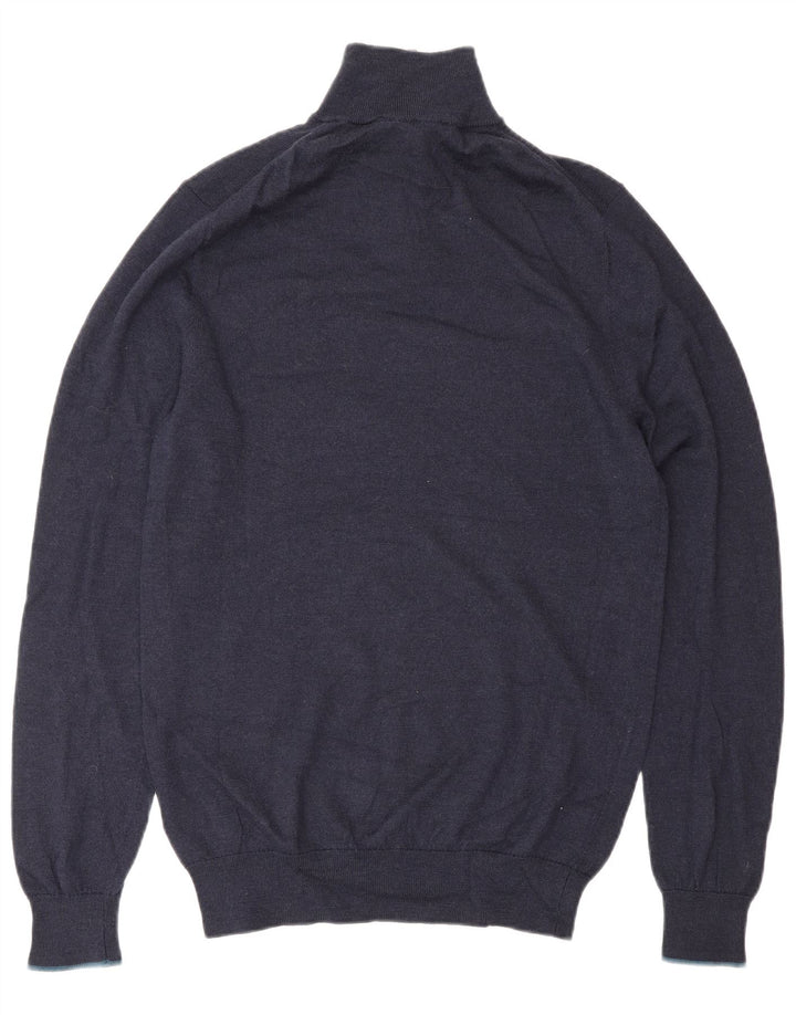 White Stuff Pull à col zippé en laine bleu marine Small Homme