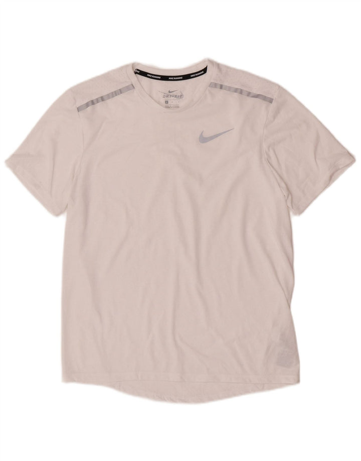 Nike Hommes Dri Fit Graphic T-Shirt Top Blanc Moyen Polyester