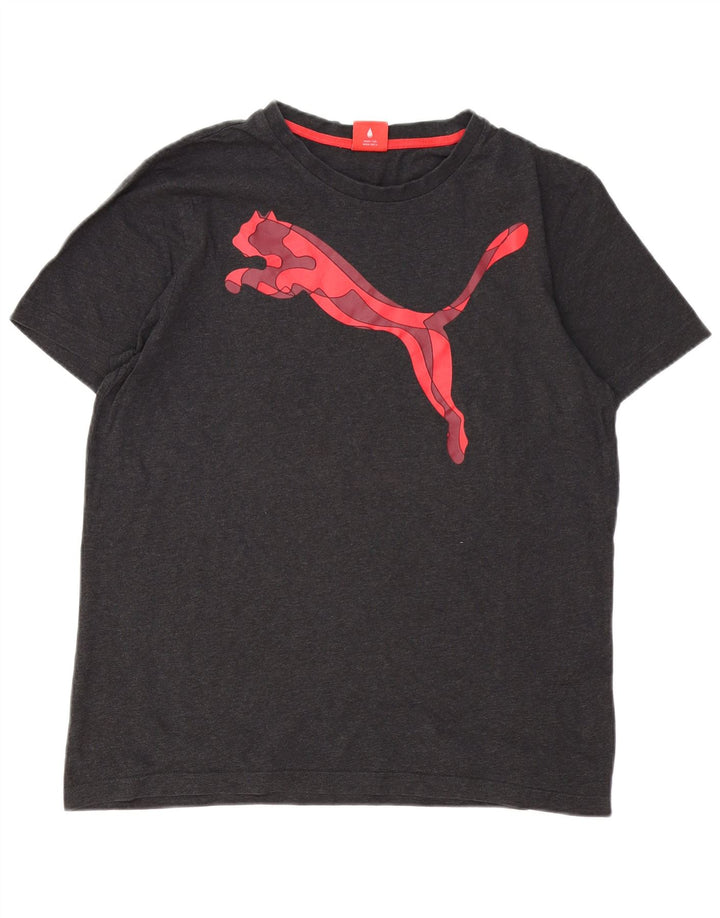 PUMA T-shirt graphique pour hommes, grand, gris, coton