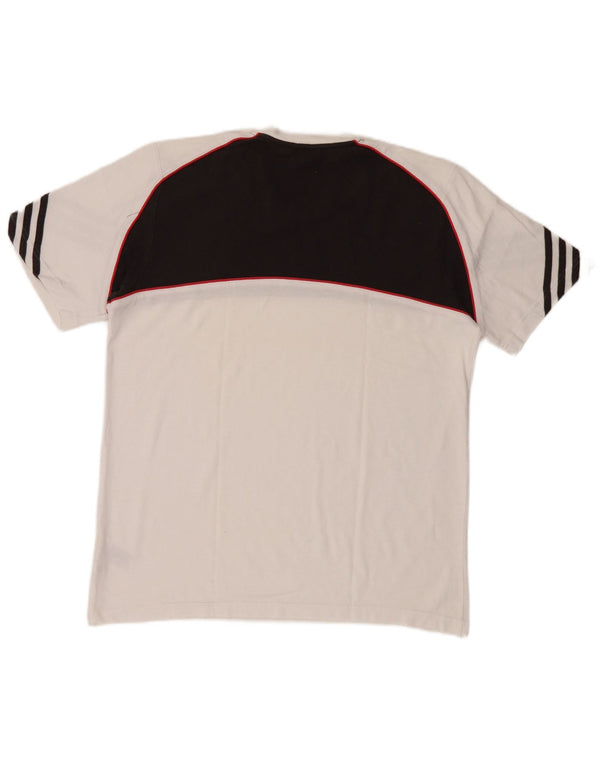 Adidas T-Shirt Homme Top UK 38/40 Coton Colorblock Blanc Moyen