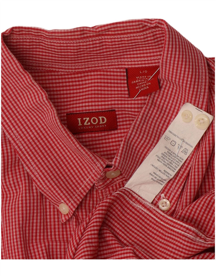 IZOD Chemise Homme Grand Carreau Rouge Coton