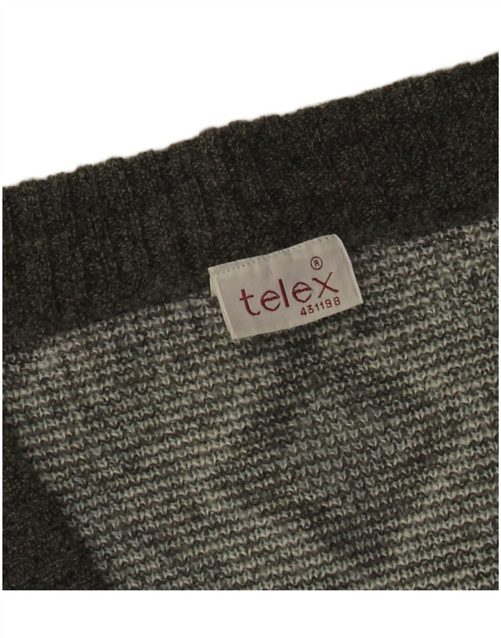 vintage Mens Cardigan Pull Grand Gris Argyle/Diamant