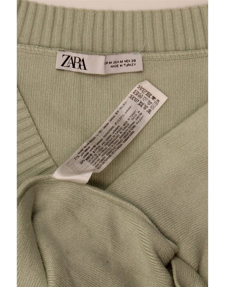 Zara Débardeur surdimensionné pour femme UK 14 Medium Kaki Viscose