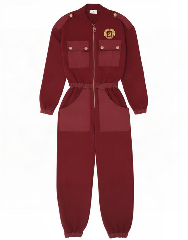 Elisabetta Franchi Combinaison Militaire Femme IT 42 Coton Marron Moyen