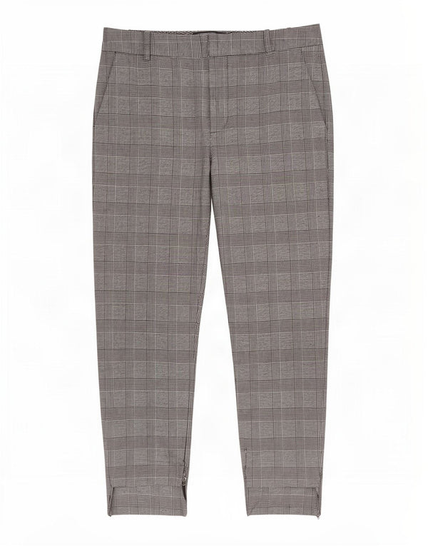 Zara Pantalon Chino Slim Femme EU 40 Medium W30 L27 Gris Pied-de-Poule