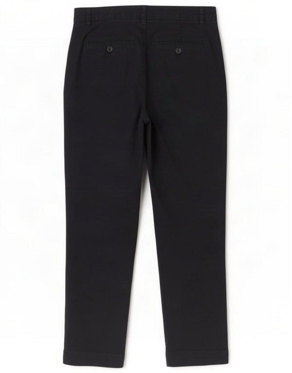 Benetton Pantalon Chino Regular Femme UK 8 Small W27 L26 Bleu Marine Coton