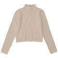 Zara Womens Crop Top Manches Longues UK 12 Moyen Blanc