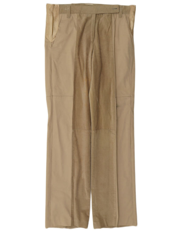 Iceberg Pantalon droit en velours côtelé pour femme IT 40 Small W32 L32 Coton beige