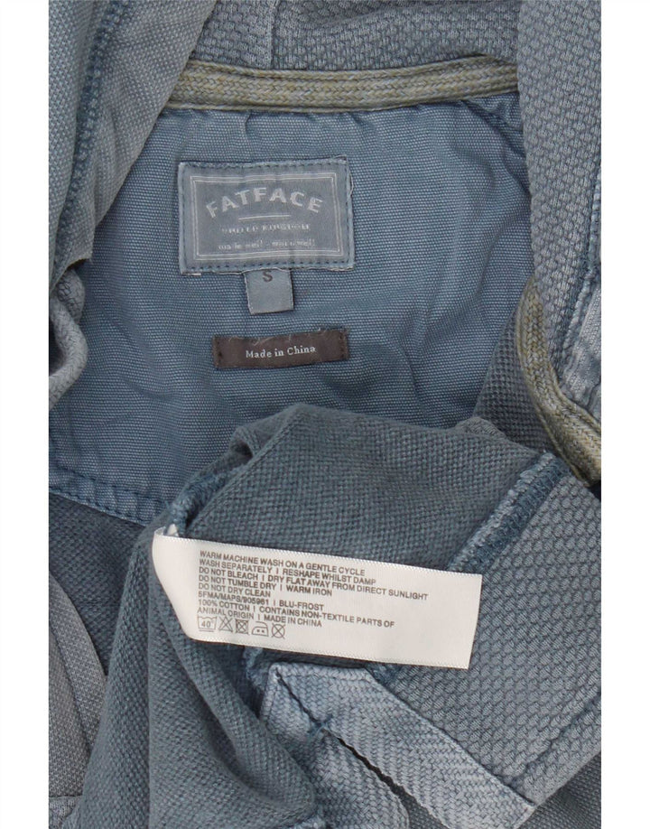 Fat Face Pull à capuche zippé pour homme Petit coton bleu