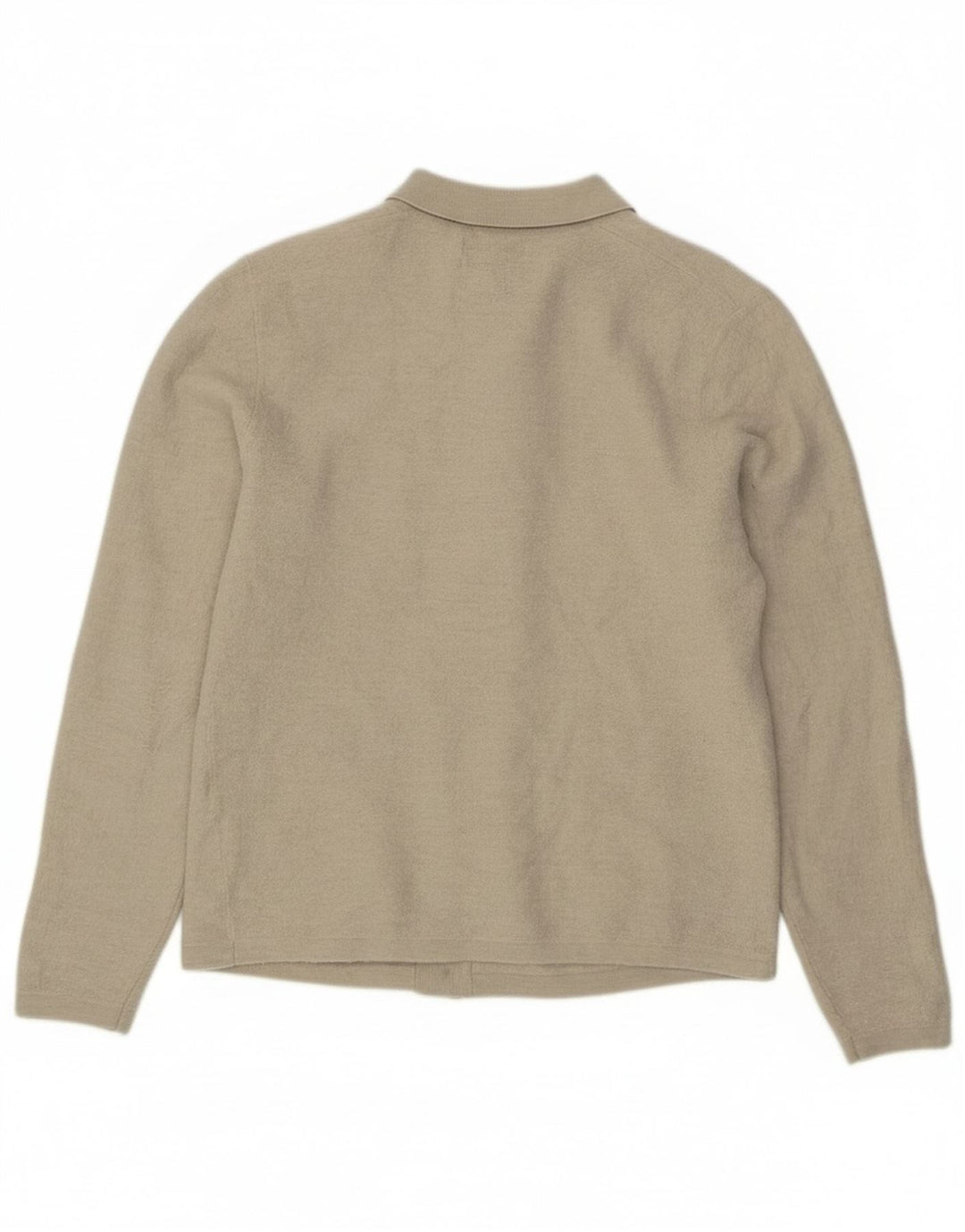 Marks & Spencer Pull Cardigan Autograph Homme Laine Mérinos Beige Moyen