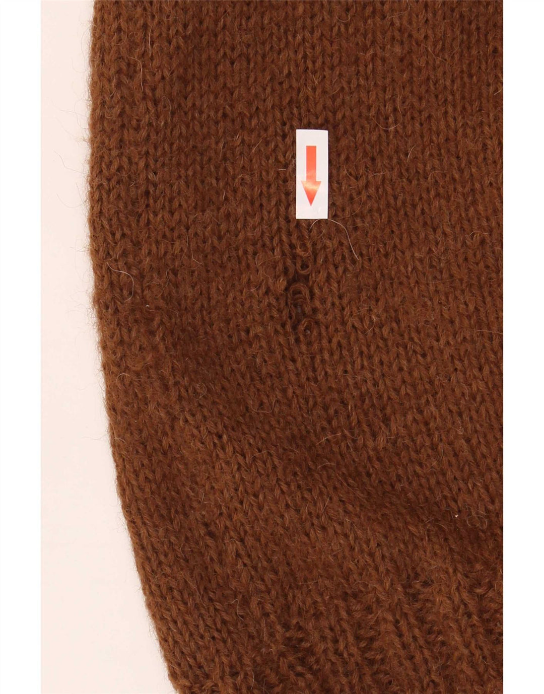 vintage Femmes Roll Neck Jumper Pull UK 12 Brun Moyen