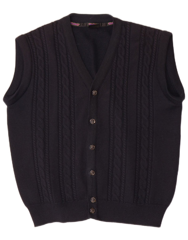 WESTBURY Pull Cardigan sans Manches Homme Bleu Marine Moyen